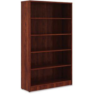 Lorell Laminate Bookcase - 0.8'' Shelf, 36'' x 12''60'' - 5 Shelve(s) - 4 Adjustable Shelf(ves) - Square Edge - Material: Thermofused Laminate (TFL) - Finish: Cherry