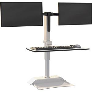 Safco Desktop Sit-Stand Desk Riser - Up to 27'' Screen Support - 28 lb Load Capacity - 37.2'' Height x 27.3'' Width x 21.8'' Depth - Desktop - Steel - White
