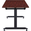 Lorell Mobile Folding Training Table - Rectangle Top - Powder Coated Base - 200 lb Capacity x 63'' Table Top Width - 29.50'' Height x 63'' Width x 24'' Depth - Assembly Required - Mahogany - Laminate Top