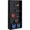 Lorell Fortress Series Bookcase - 34.5'' x 13'' x 72'' - 5 x Shelf(ves) - Black - Powder Coated - Steel - Recycled
