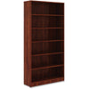 Lorell Laminate Bookcase - 6 Shelf(ves) - 73'' Height x 36'' Width x 12'' Depth - Sturdy, Adjustable Feet, Adjustable Shelf - Thermofused Laminate (TFL) - Cherry - Laminate - 1 Each