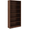 Lorell Laminate Bookcase - 6 Shelf(ves) - 72'' Height x 36'' Width x 12'' Depth - Sturdy, Adjustable Feet, Adjustable Shelf - Thermofused Laminate (TFL) - Walnut - Laminate - 1 Each