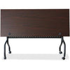 Lorell Flip Top Training Table - Rectangle Top - Four Leg Base - 4 Legs x 60'' Table Top Width x 23.60'' Table Top Depth - 29.50'' Height x 59'' Width x 23.63'' Depth - Assembly Required - Black, Mahogany