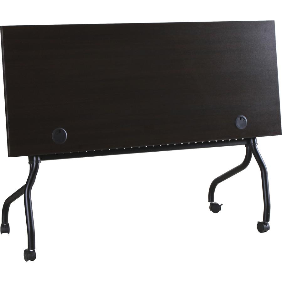 Lorell Flip Top Training Table - Rectangle Top - Four Leg Base - 4 Legs x 60'' Table Top Width x 23.50'' Table Top Depth - 29.50'' Height x 59'' Width x 23.63'' Depth - Assembly Required - Espresso, Black