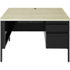 Lorell Fortress Series 48'' Right Single-Pedestal Desk - 48'' x 29.5''30'' , 0.8'' Modesty Panel, 1.1'' Top - Single Pedestal on Right Side - Square Edge - Material: Steel - Finish: Black