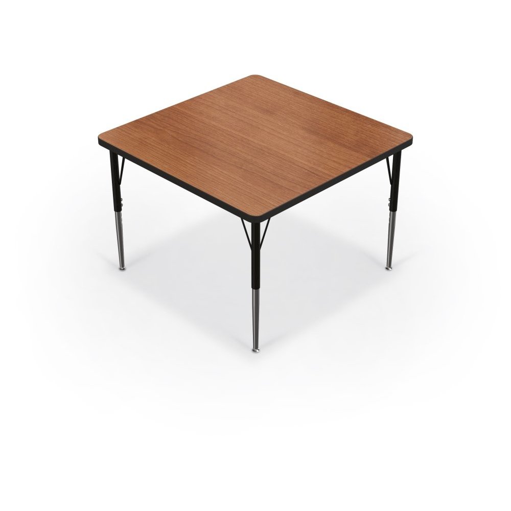 Activity Table - 60'' Square - Amber Cherry Top Surface - Black Edgeband - BALT