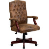 Bomber Brown Classic Executive Swivel Office Chair with Arms - Flash Furniture