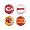 Kansas City Chiefs Buttons 4 Pack - WinCraft