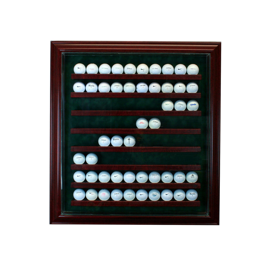 80 Golf Ball Cabinet Style Display Case with Cherry Moulding