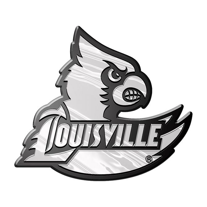 Louisville Cardinals Auto Emblem - Silver - Special Order - Team Promark
