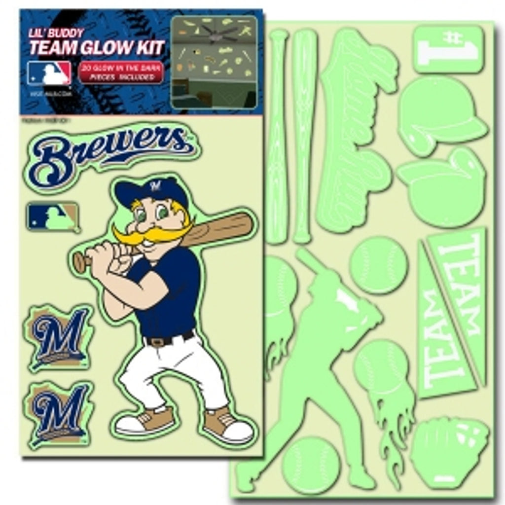 Milwaukee Brewers Decal Lil Buddy Glow in the Dark Kit - Team Promark