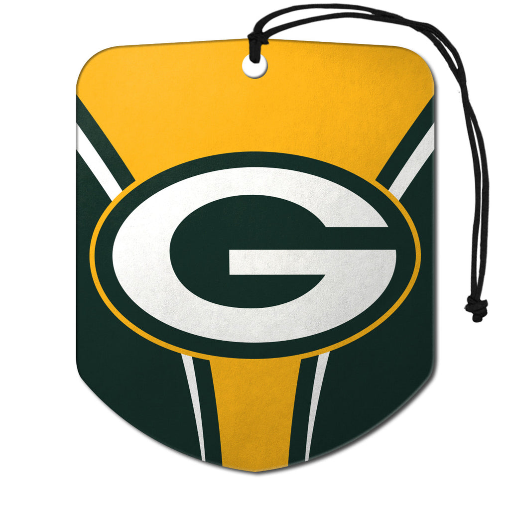 Green Bay Packers Air Freshener Shield Design 2 Pack -