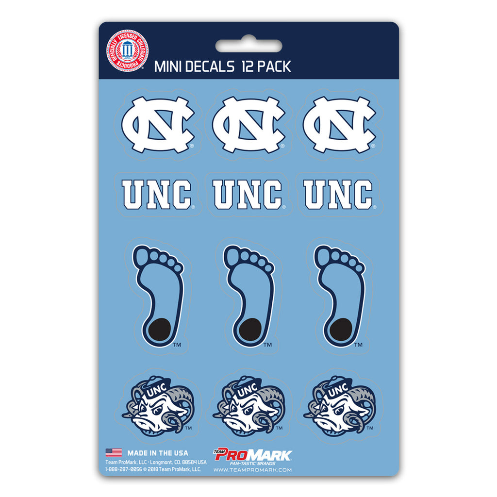 North Carolina Tar Heels Decal Set Mini 12 Pack - Team Promark