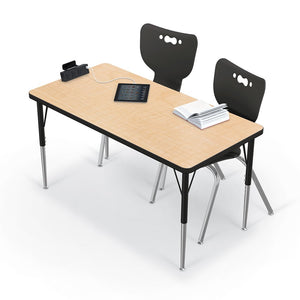Activity Table - 36''X60'' Rectangle - Fusion Maple Top Surface - Black Edgeband - BALT