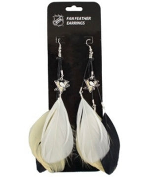 Pittsburgh Penguins Team Color Feather Earrings CO - Little Earth