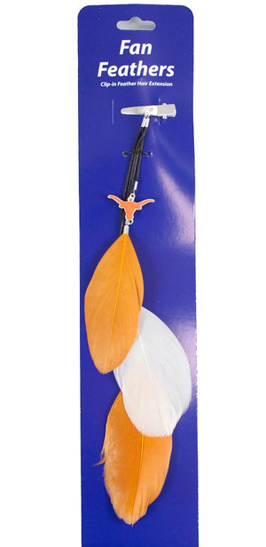 Texas Longhorns Team Color Feather Hair Clip CO - Little Earth