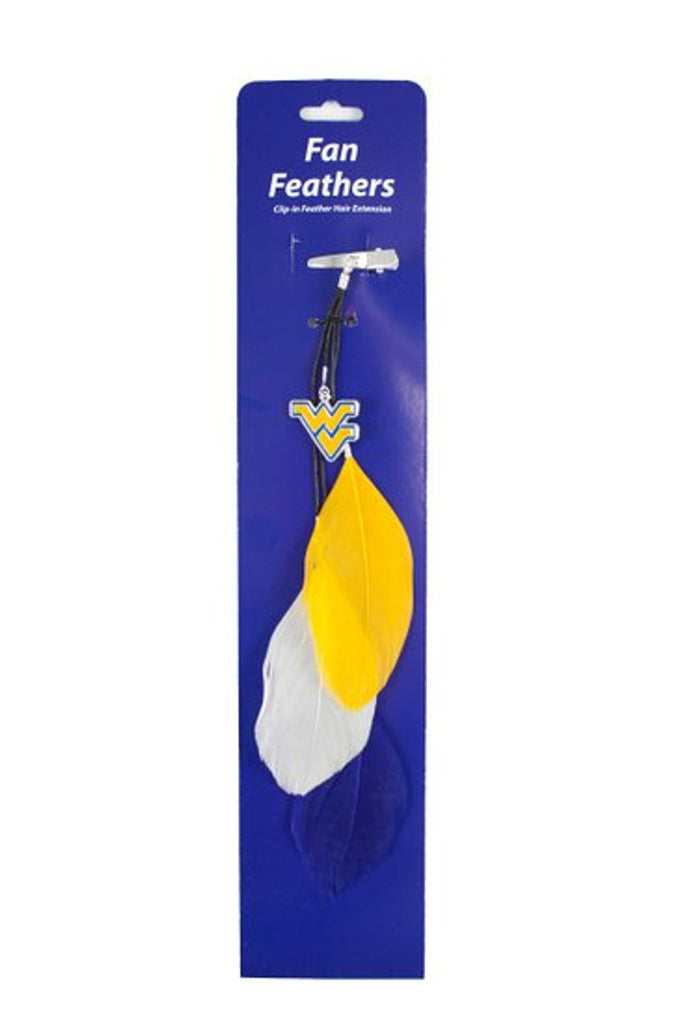 West Virginia Mountaineers Team Color Feather Hair Clip CO - Little Earth