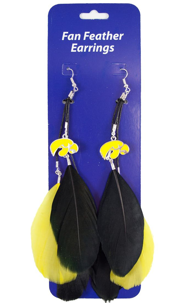 Iowa Hawkeyes Team Color Feather Earrings CO - Little Earth