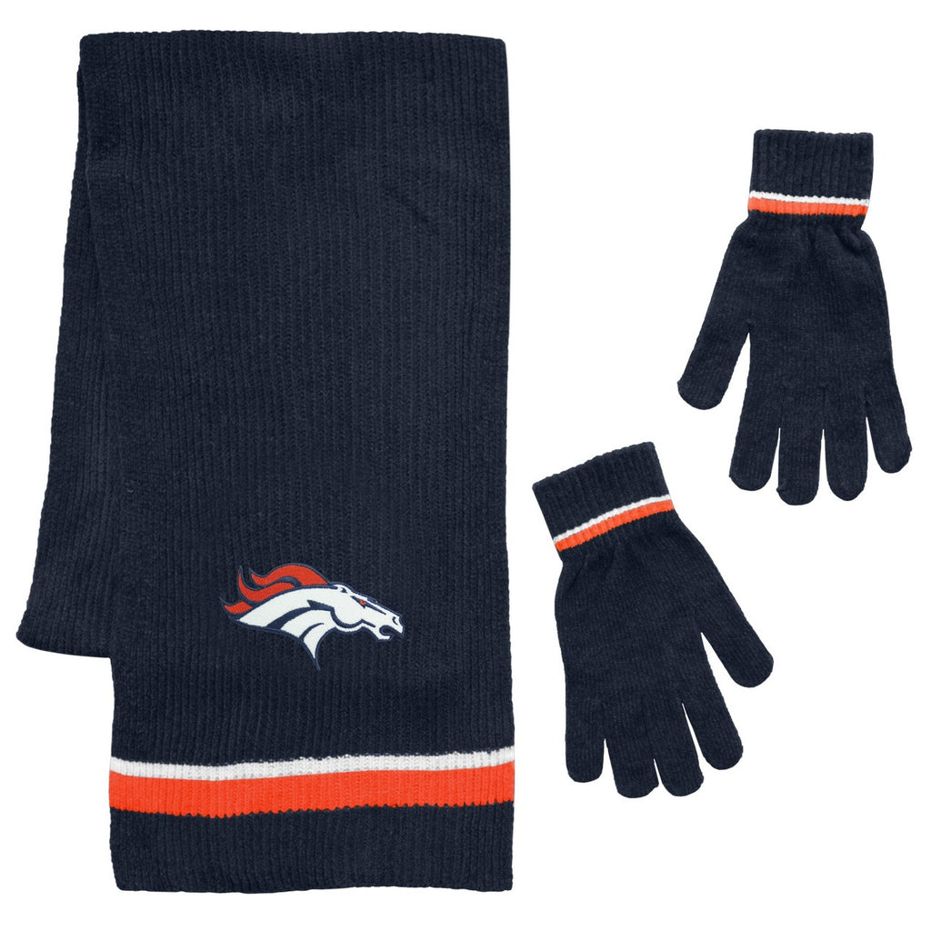 Denver Broncos Scarf and Glove Gift Set Chenille - Little Earth