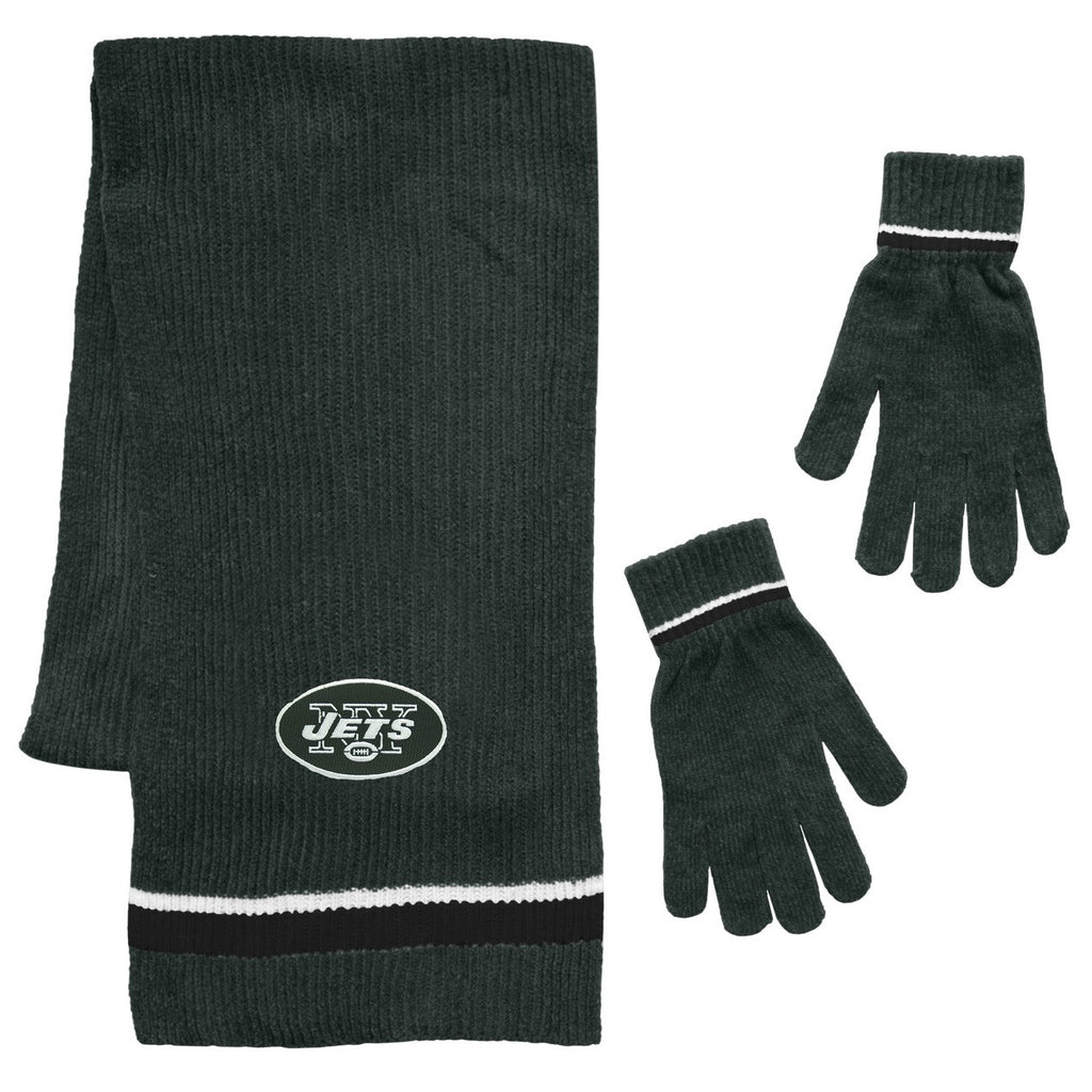 New York Jets Scarf and Glove Gift Set Chenille - Little Earth