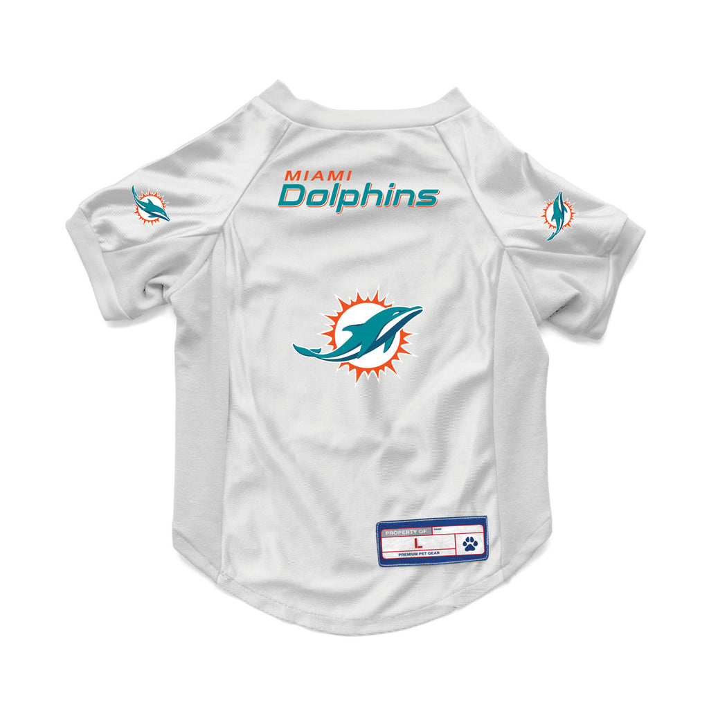 Miami Dolphins Pet Jersey Stretch Size L - Little Earth