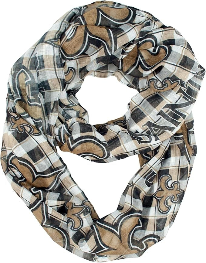 New Orleans Saints Infinity Scarf - Plaid - Little Earth