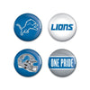 Detroit Lions Buttons 4 Pack - WinCraft