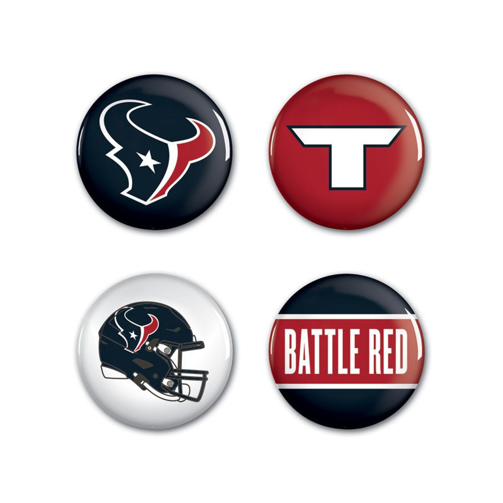 Houston Texans Buttons 4 Pack - WinCraft