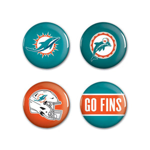 Miami Dolphins Buttons 4 Pack - WinCraft