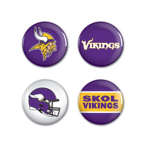 Minnesota Vikings Buttons 4 Pack - WinCraft