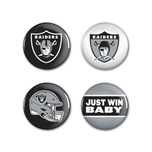 Las Vegas Raiders Buttons 4 Pack - WinCraft