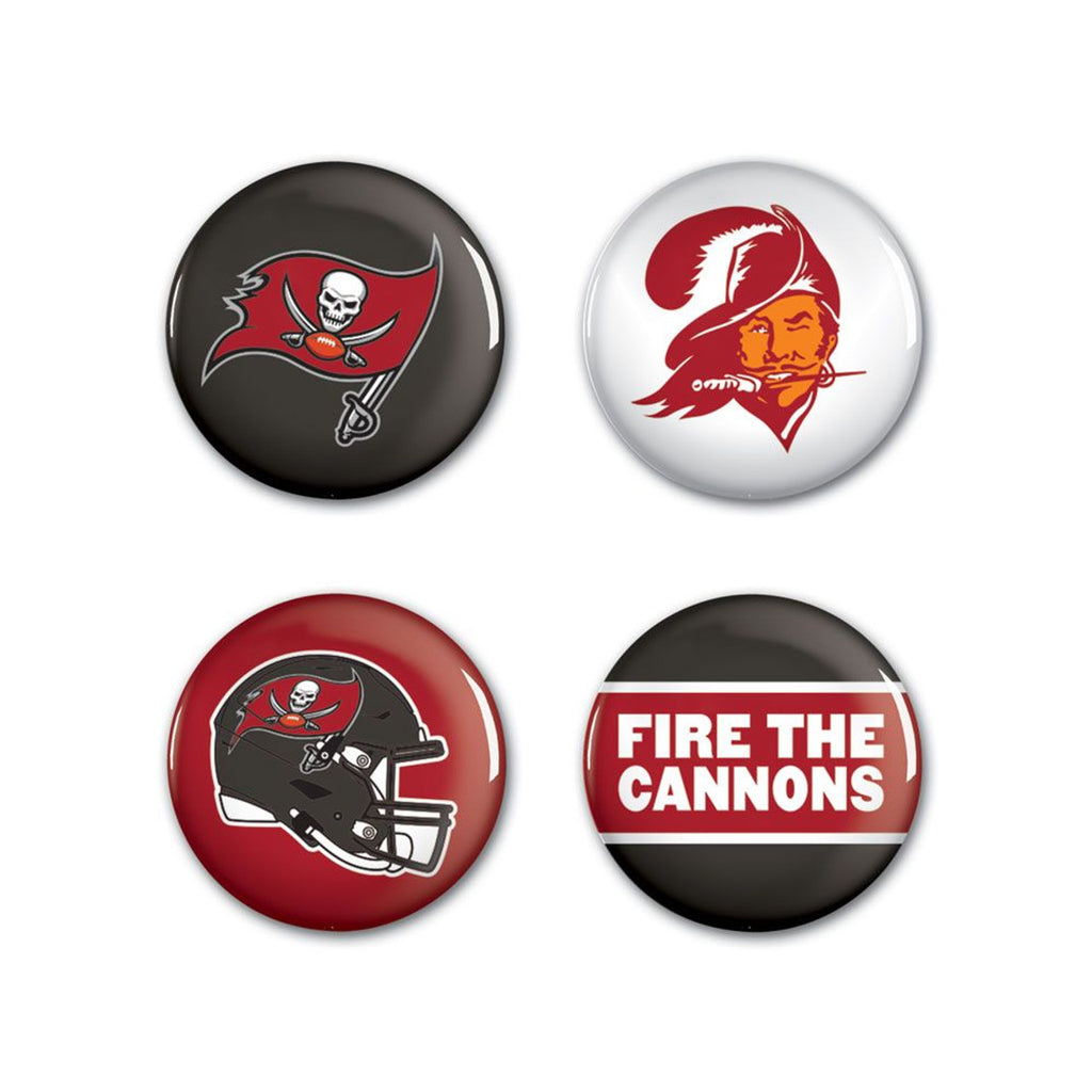 Tampa Bay Buccaneers Buttons 4 Pack - WinCraft