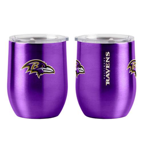 Baltimore Ravens Travel Tumbler 16oz Stainless Steel Curved - Logo Brands