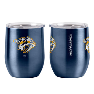 Nashville Predators Travel Tumbler 16oz Stainless Steel Curved - Special Order - Logo Brands
