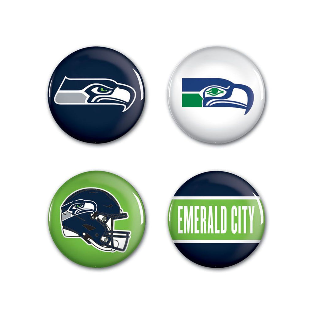 Seattle Seahawks Buttons 4 Pack - WinCraft