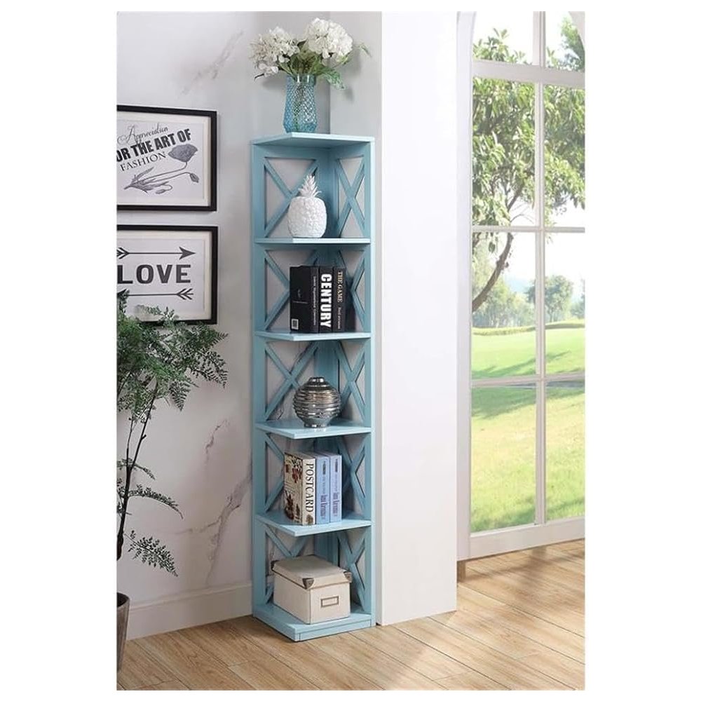 Oxford 5 Tier Corner Bookcase - Convience Concept, Inc.