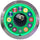 Billiard Ball Green Neon Clock