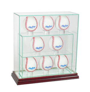 8 Upright Glass Display Case with Cherry Moulding