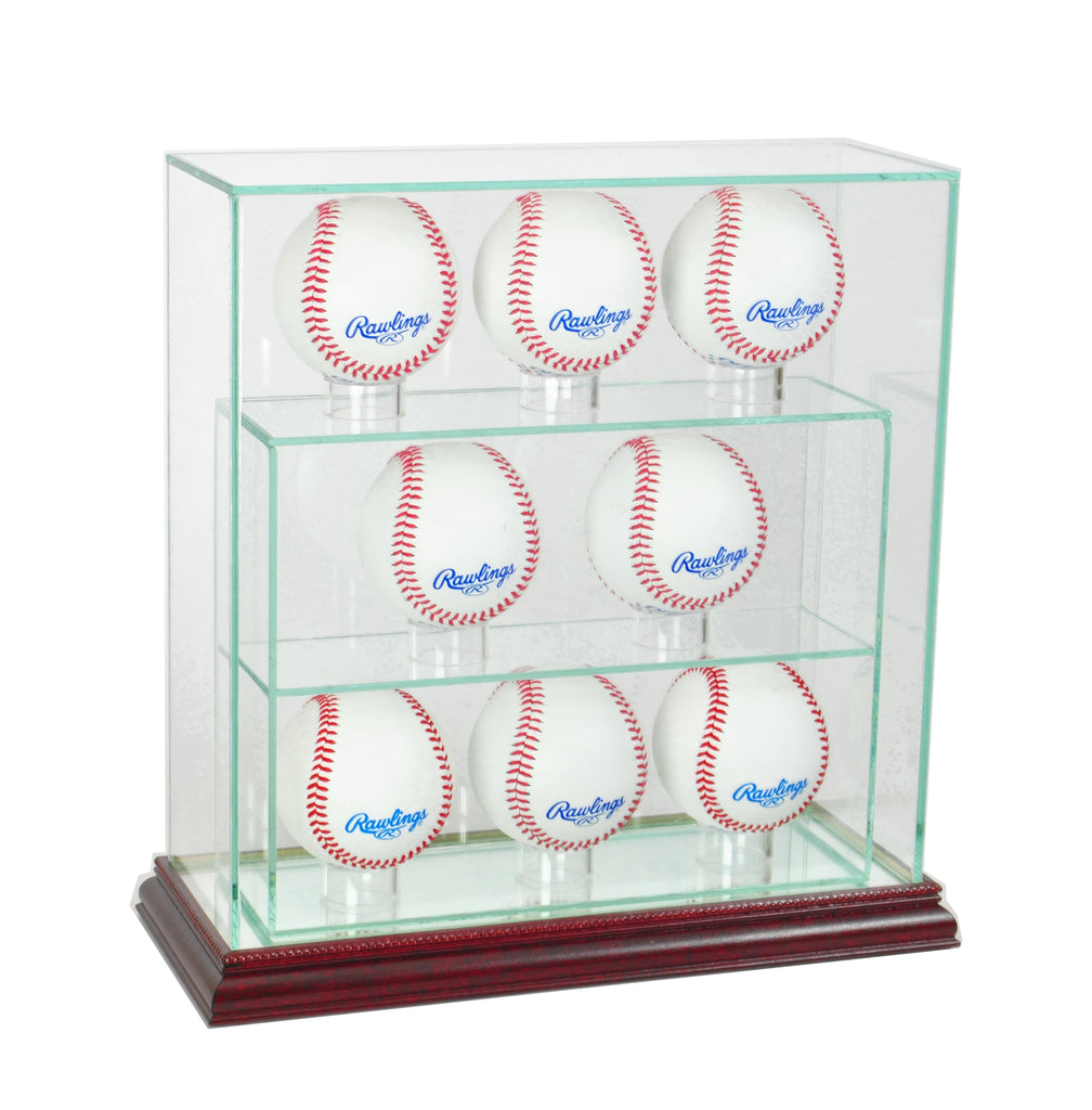 8 Upright Glass Display Case with Cherry Moulding