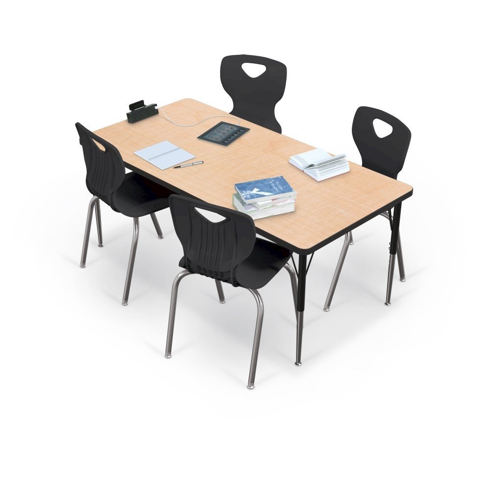 Activity Table - 24''X36'' Rectangle - Gray Nebula Top Surface - Black Edgeband - BALT