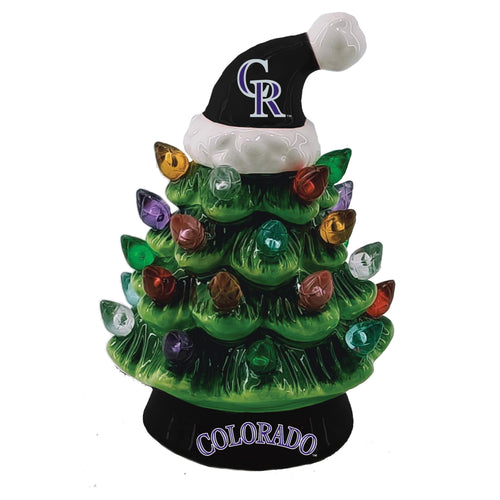 Colorado Rockies Christmas Tree 4 Inch LED Tabletop - Evergreen Enterprises