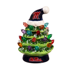 Mississippi Rebels Christmas Tree 4 Inch LED Tabletop - Evergreen Enterprises