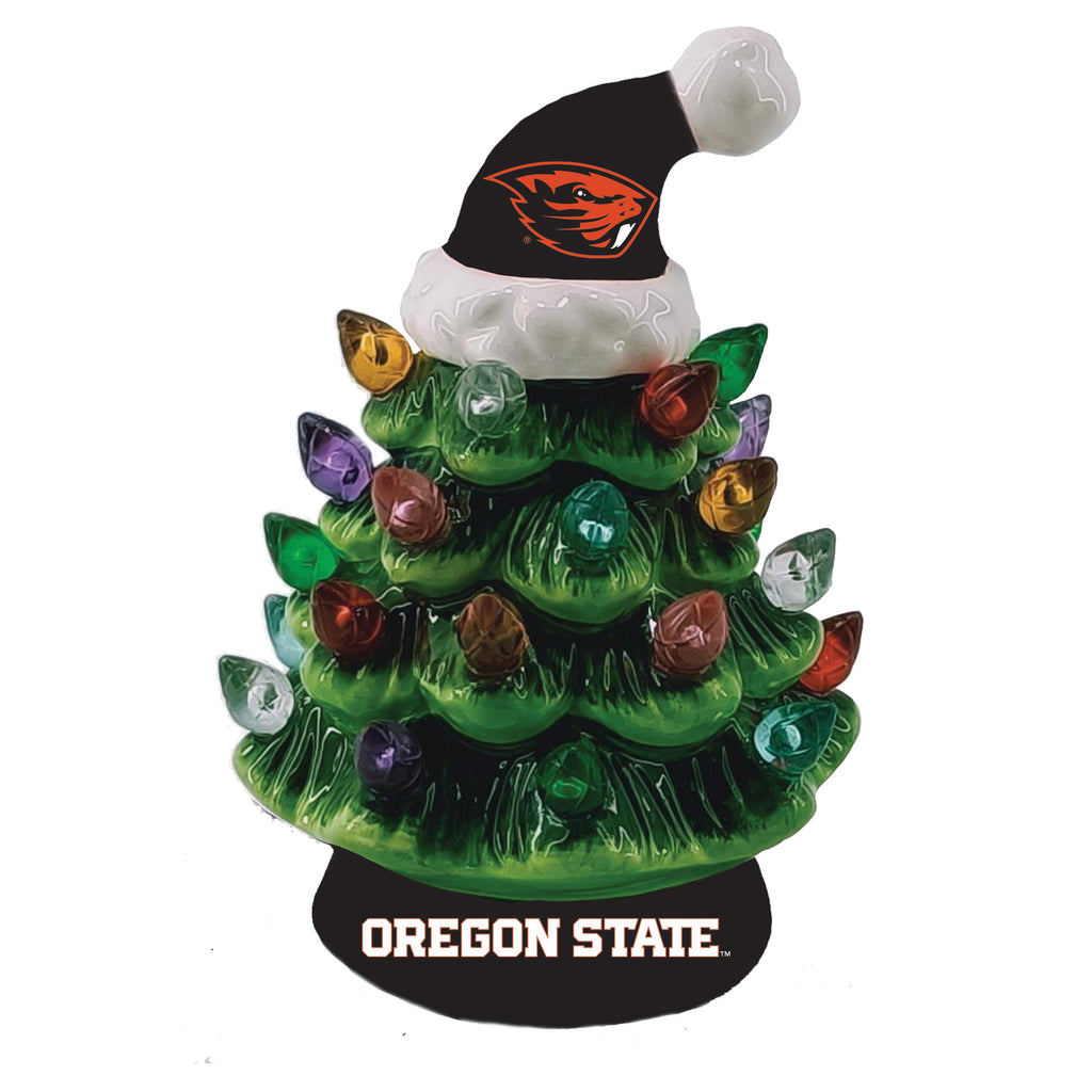 Oregon State Beavers Christmas Tree 4 Inch LED Tabletop - Evergreen Enterprises