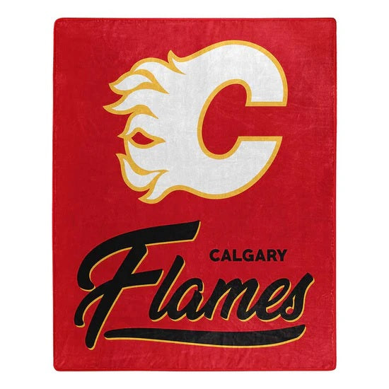 Calgary Flames Blanket 50x60 Raschel Signature Design - Northwest