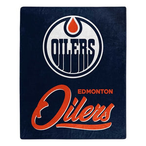 Edmonton Oilers Blanket 50x60 Raschel Signature Design - Northwest