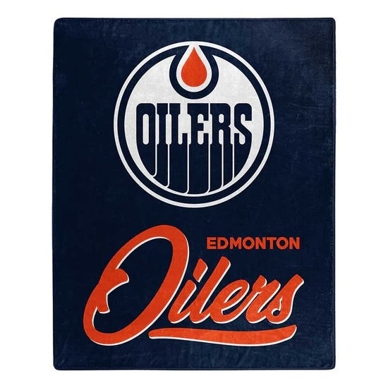 Edmonton Oilers Blanket 50x60 Raschel Signature Design - Northwest