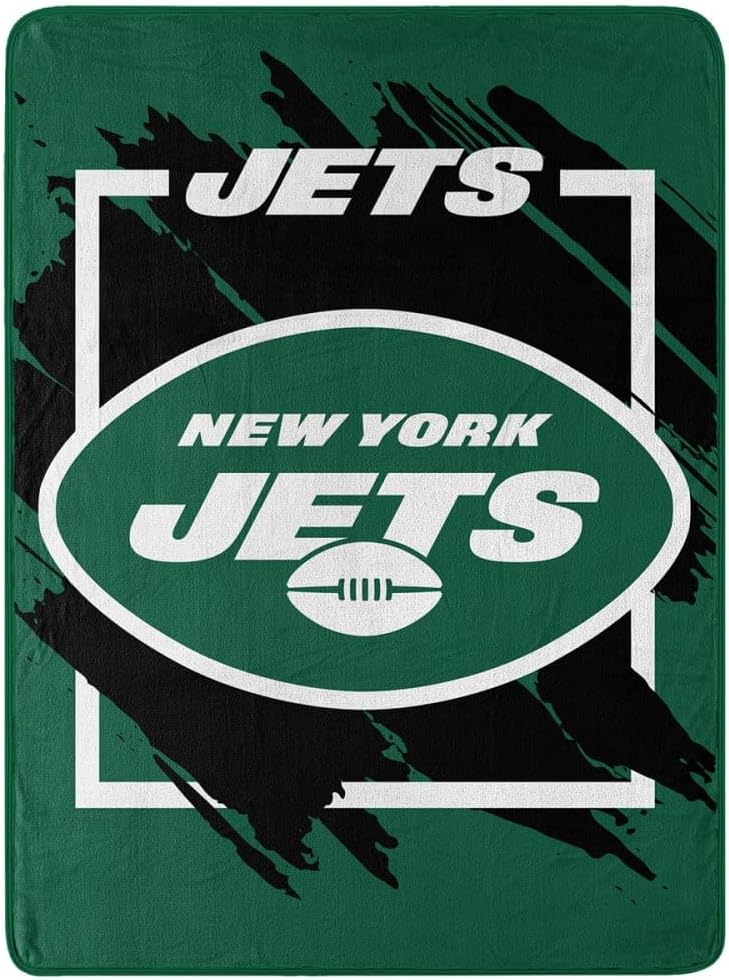 New York Jets Blanket 46x60 Micro Raschel Dimensional Design Rolled - The Northwest Company