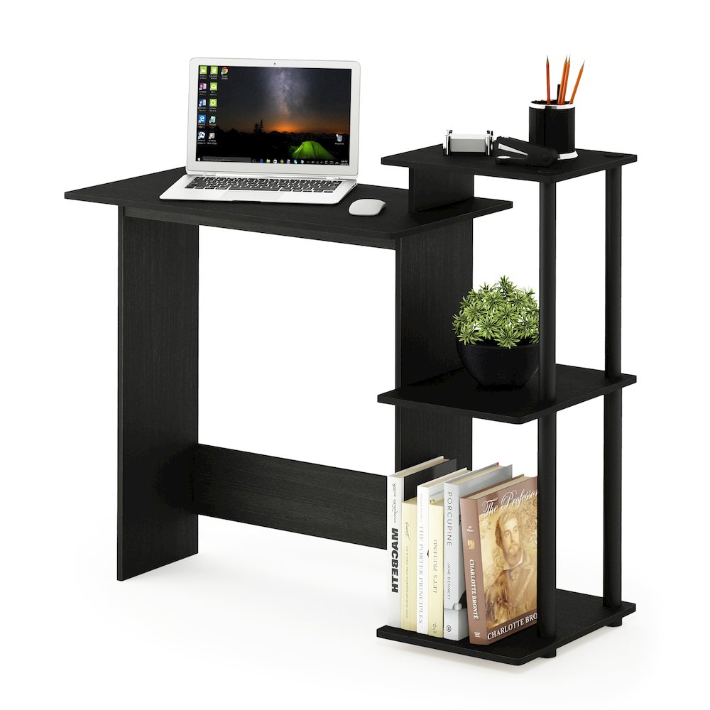 Efficient Home Laptop Notebook Computer Desk, Americano/Black - Furinno