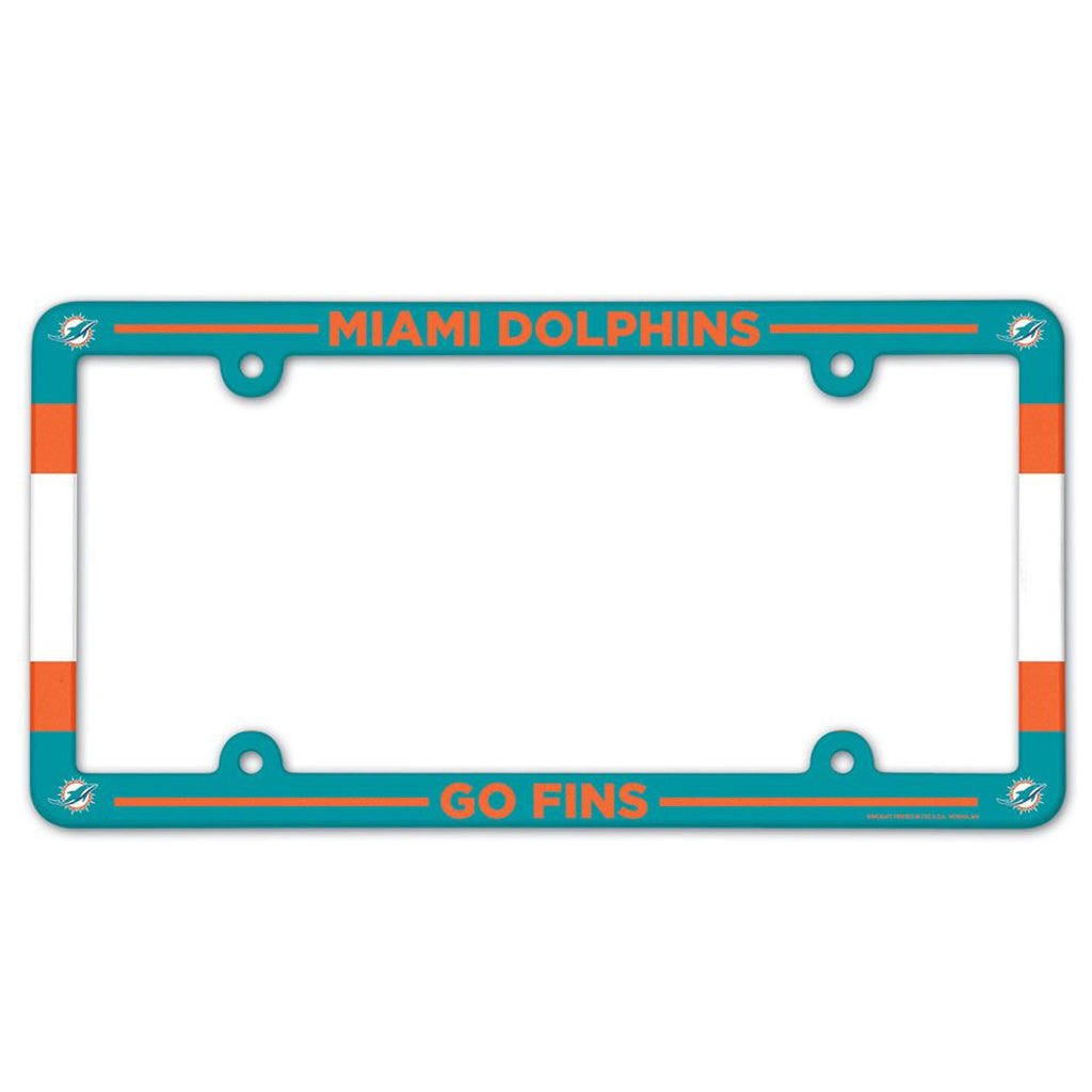 Miami Dolphins License Plate Frame Plastic Full Color Style - WinCraft