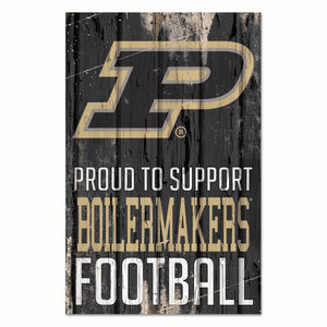 Purdue Boilermakers Sign 11x17 Wood Proud to Support Design - WinCraft